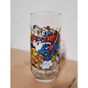 Clumsy Smurf Water Glass by Libbey, 1980s Smurf